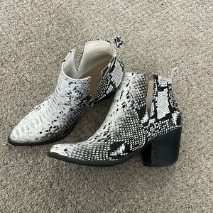 Snake Print Booties - Size 9